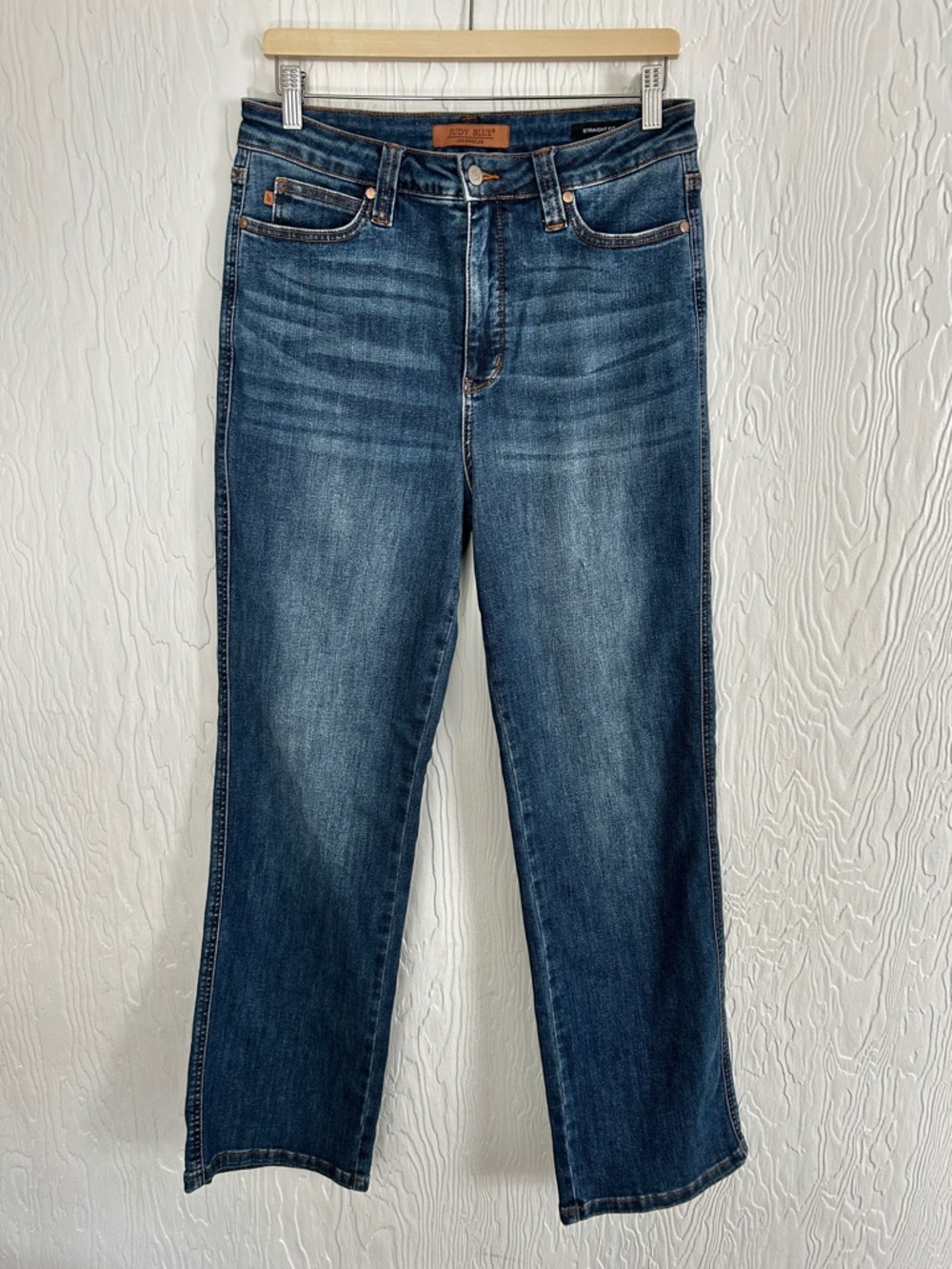 JUDY BLUE High Rise Tummy Control Straight Leg Jeans Dark Wash Stretch 11/30